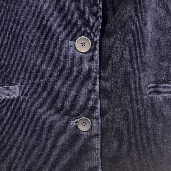 Eileen Fisher Mid Night blue Notch Lapel Corduroy Blazer size 6 - Picture 6 of 14